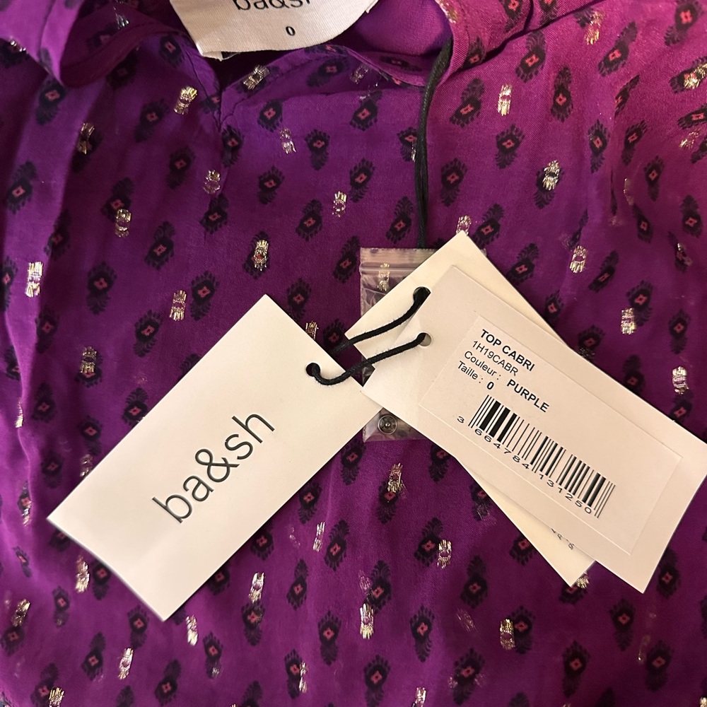 ba&sh Purple Patterned Blouse - Picture 6 of 6